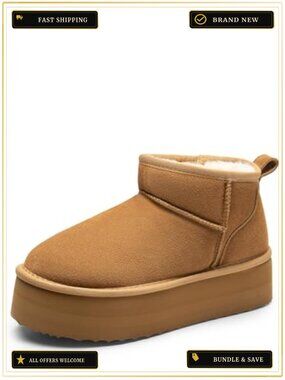 Women's Suede Platform Mini Boots Anti-Slip Winter